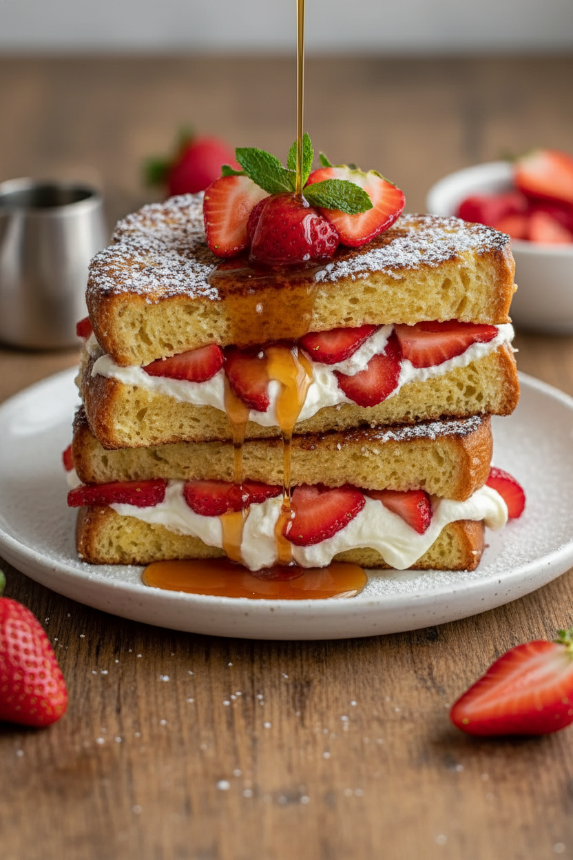 Strawberry Cheesecake Stuffed French Toast Perfection