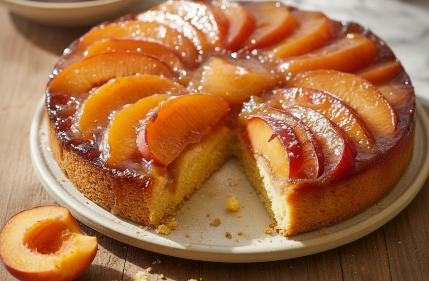 Home Baker Shares Easy Caramelized Peach Cake