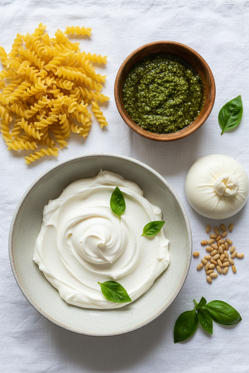 My Creamy Pesto Pasta with Burrata Recipe