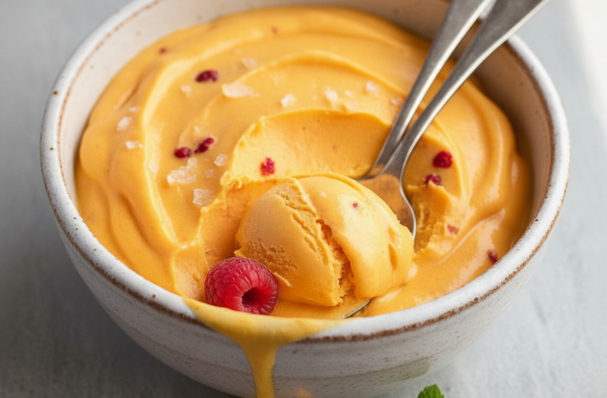 Ripe Peach Sorbet Made by a Pro