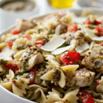Fresh Chicken Pesto Pasta Salad Recipe for Summer Picnics Fresh-Chicken-Pesto-Pasta-Salad-Recipe-for-Summer-Picnics-f