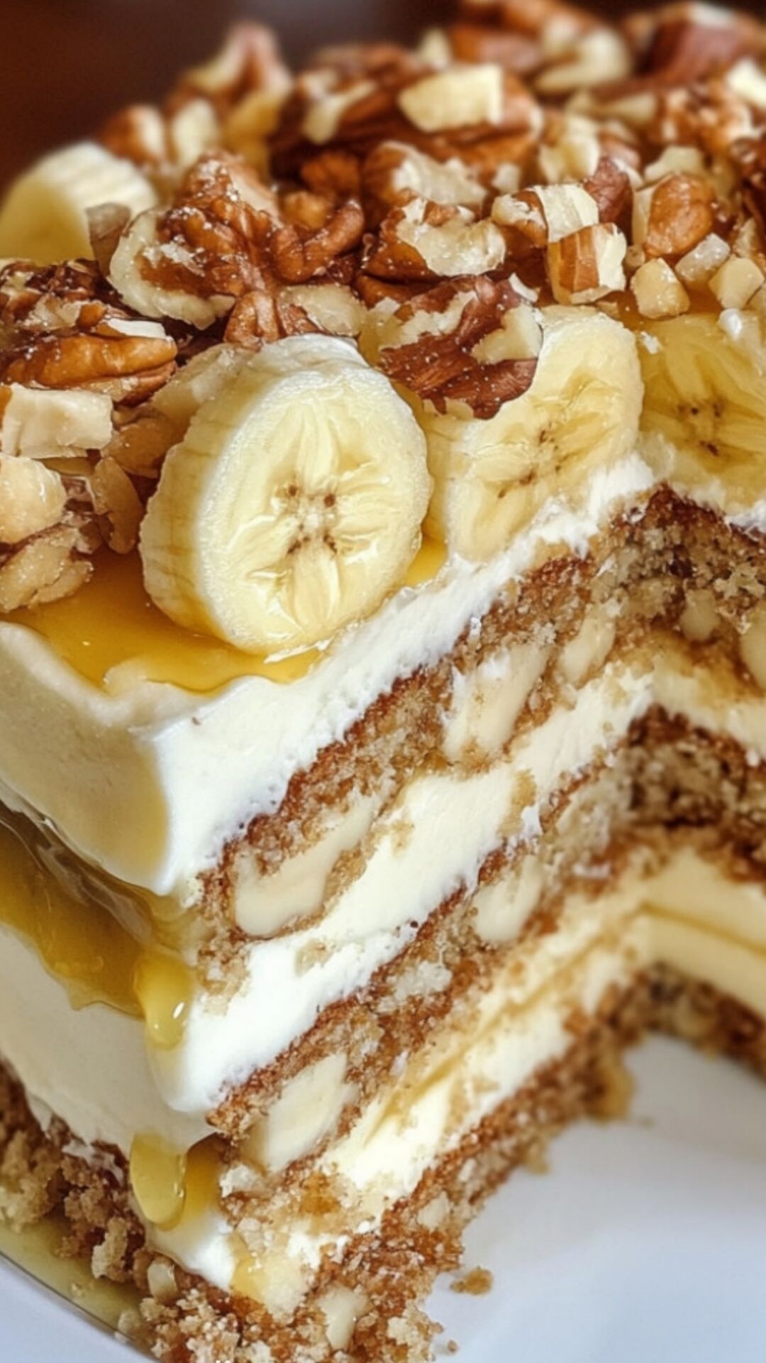 Heavenly Banana Walnut Cream Cake: Irresistible.