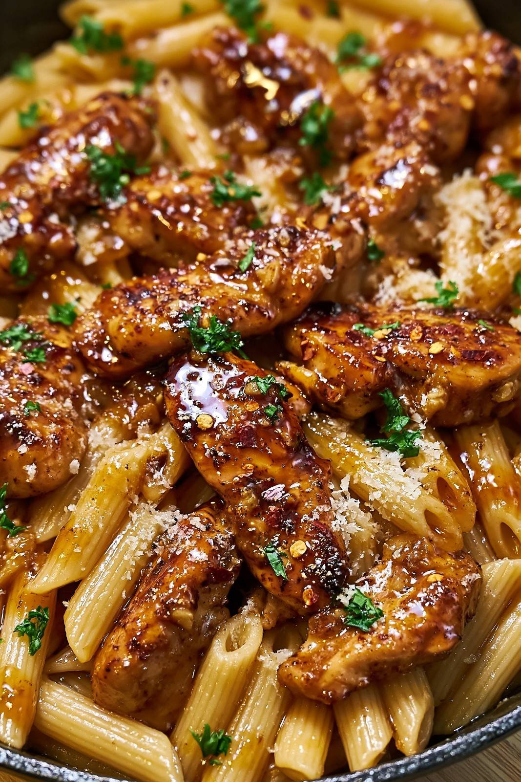 Sticky Smoky Garlic Butter Chicken Pasta