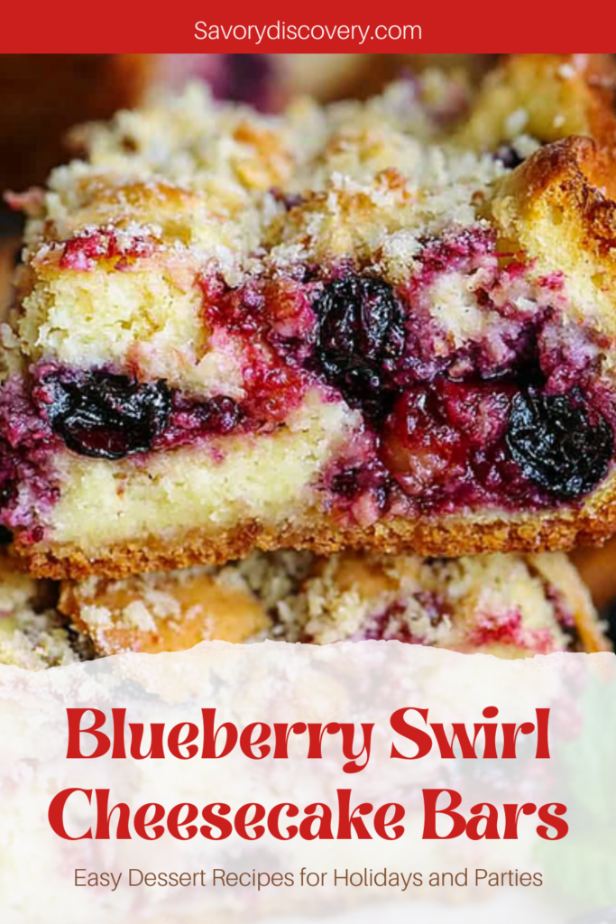 Blueberry Swirl Cheesecake Bars Pin