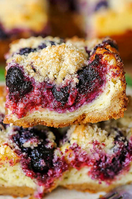 Blueberry Swirl Cheesecake Bars