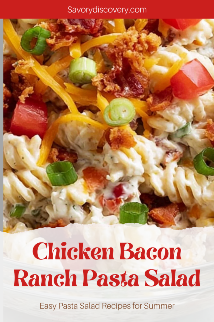 Chicken Bacon Ranch Pasta Salad