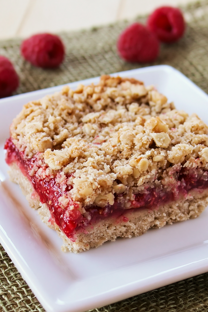 Raspberry Oat Crumble Bars