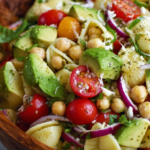 Fresh Avocado Chickpea Tomato Pasta Salad Recipe Avocado-Tomato-Chickpea-Pasta-Salad-f