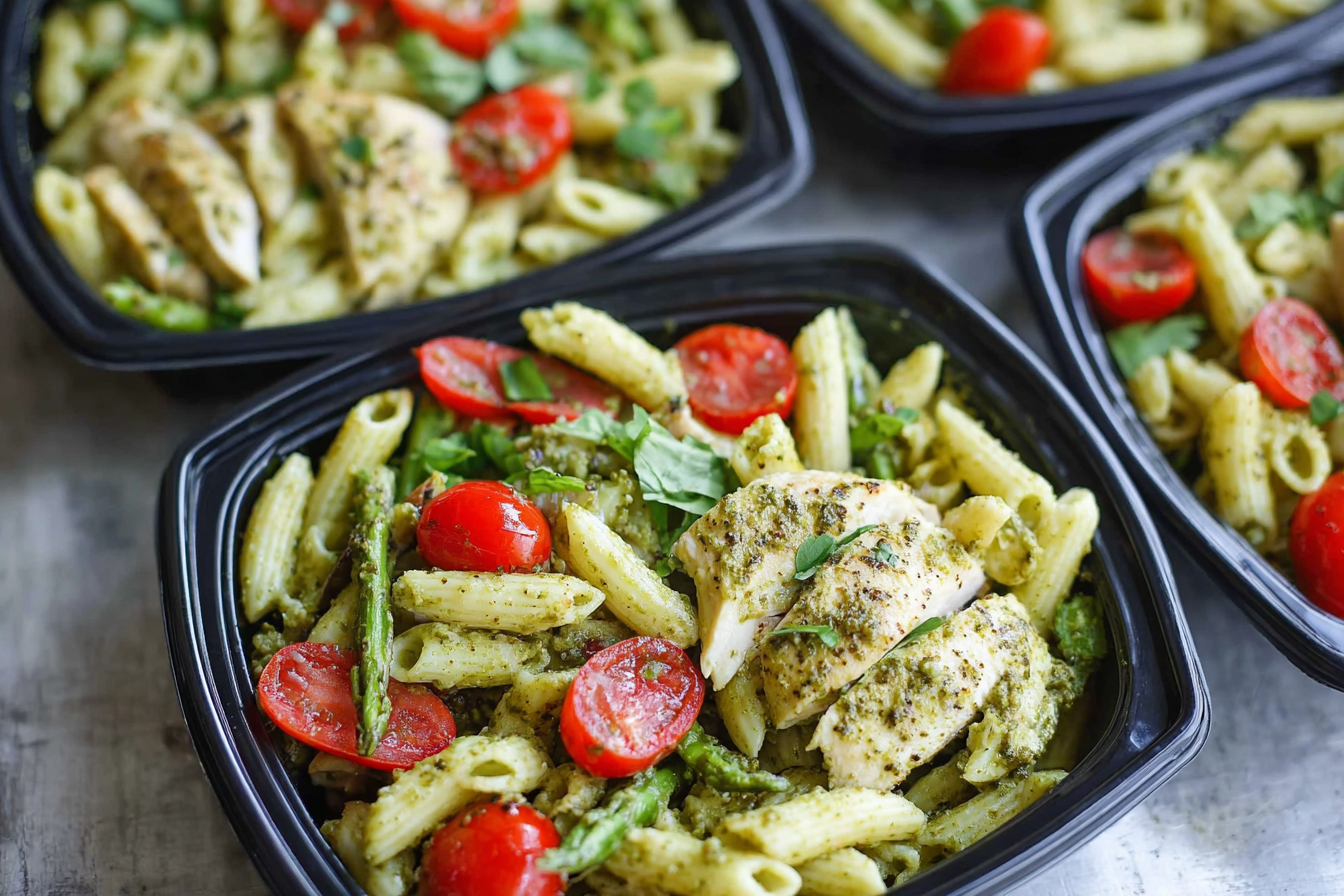 Chicken Pesto Pasta Meal Prep