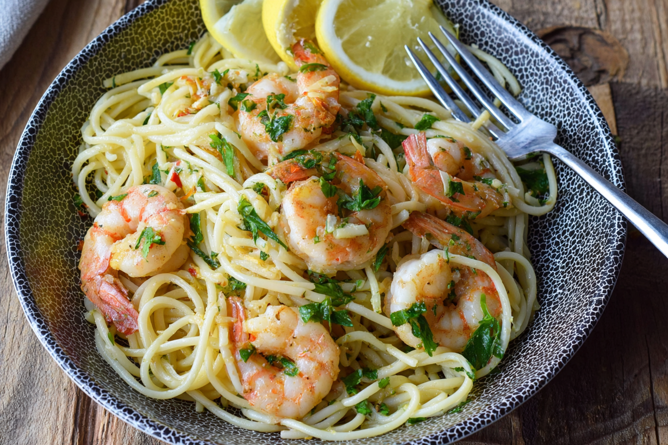Lemon Garlic Shrimp Pasta