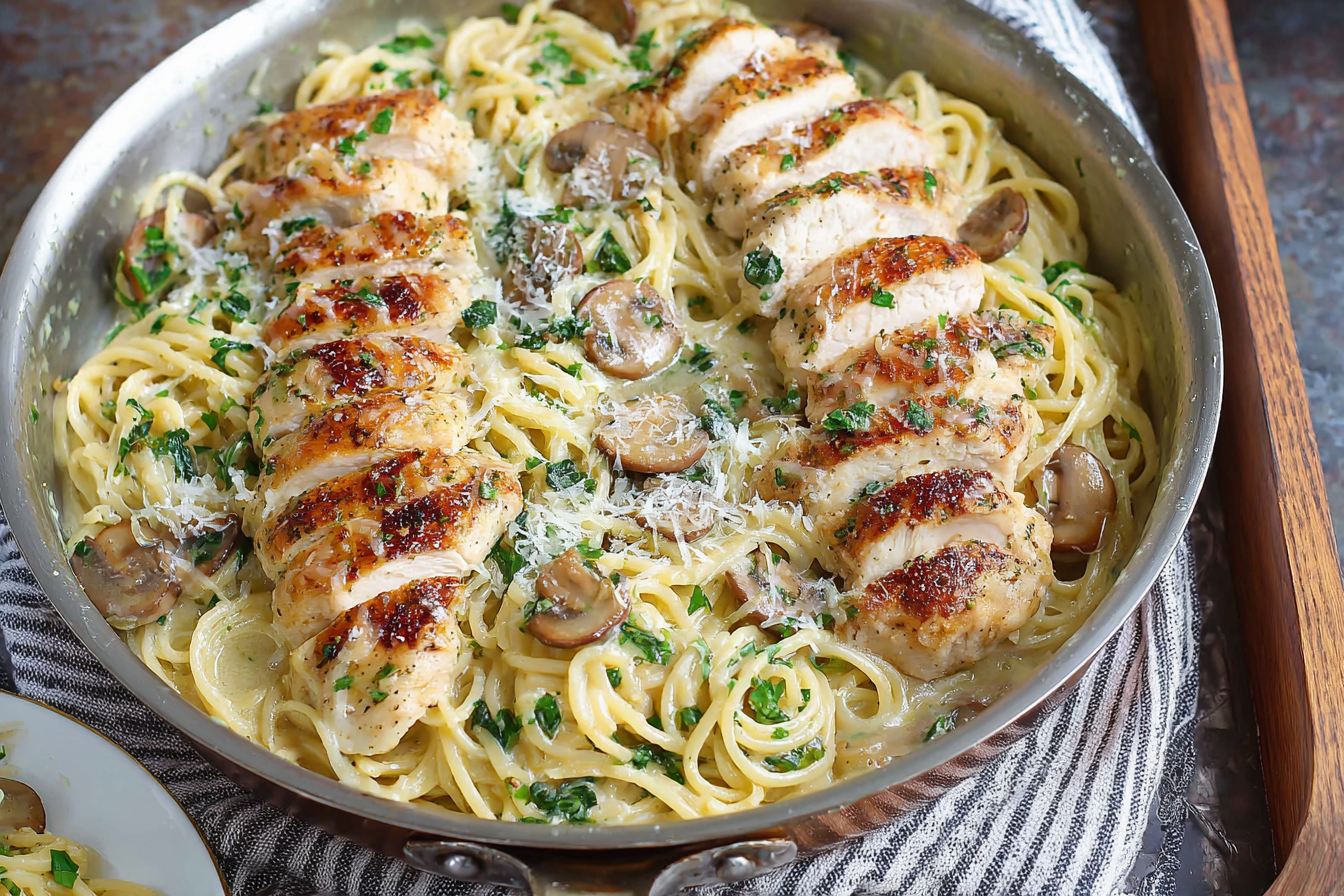 One Pot Garlic Parmesan Chicken Pasta
