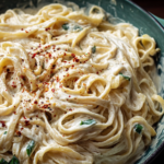 Creamy Vegan Cashew Alfredo Pasta Recipe Vegan-Cashew-Alfredo-f