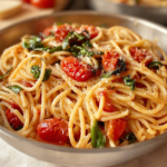 Simple Vegan Tomato Basil Pasta Recipe Vegan-Tomato-Basil-Pasta-f