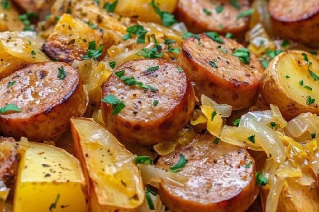 Slow Cooker Sausage, Potatoes, and Cabbage