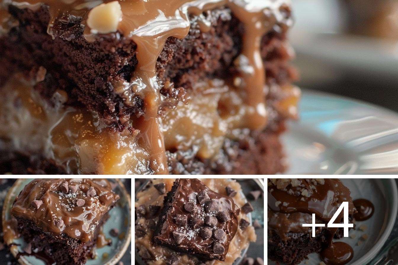 German Chocolate Poke Cake