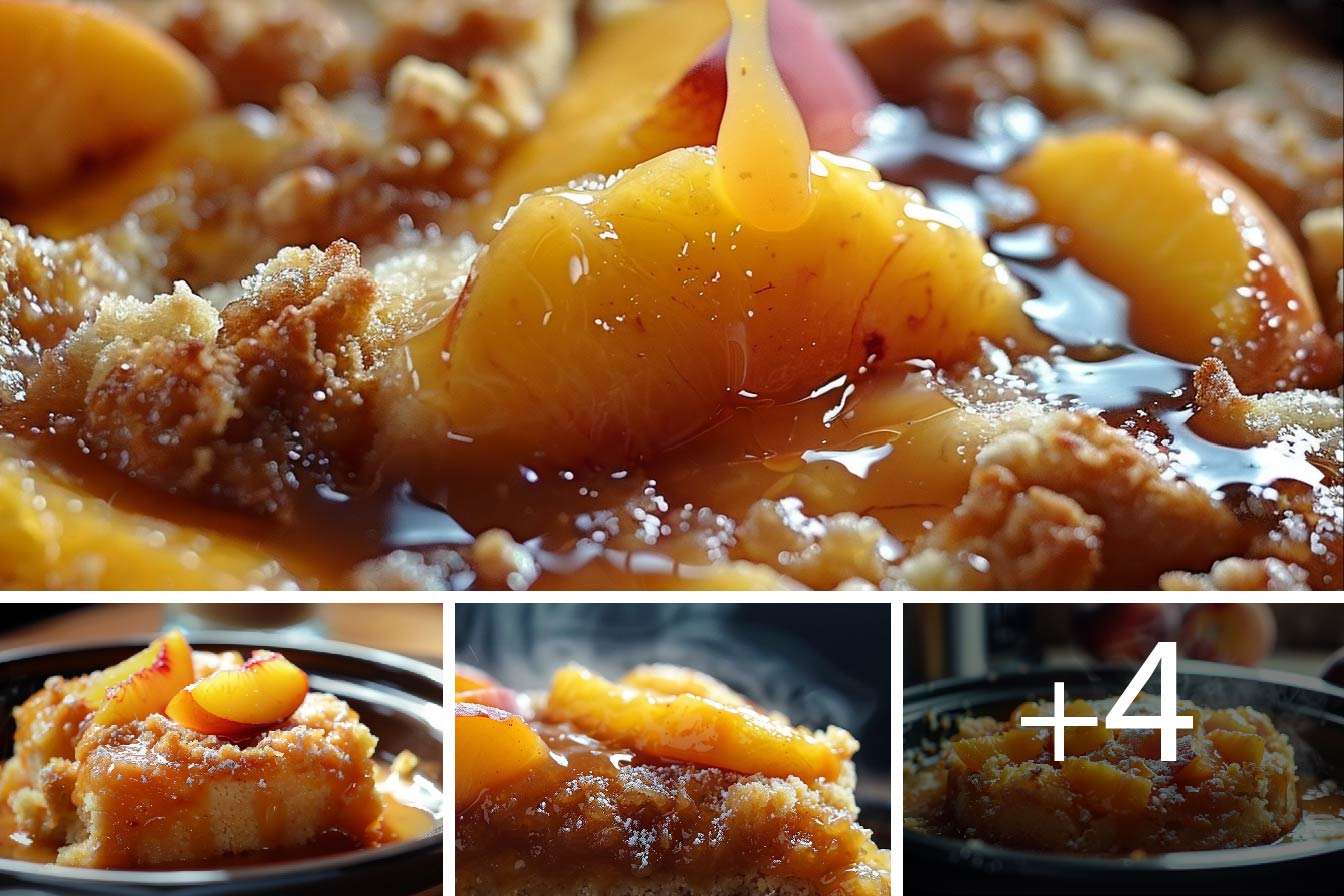 Slow Cooker Peach Dump Cake