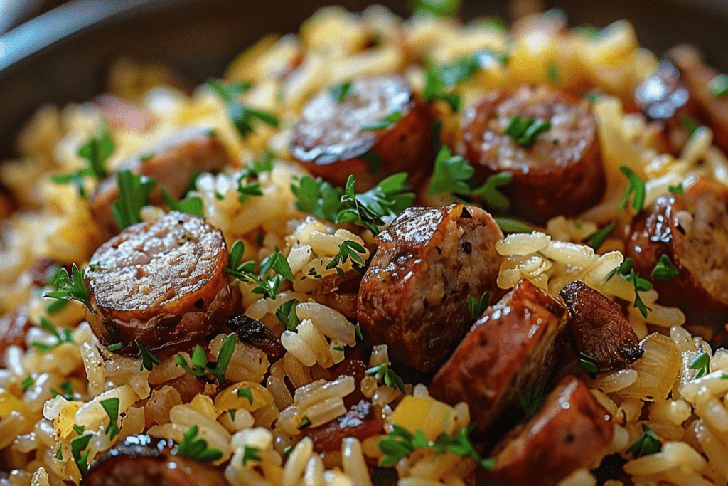 Cheesy Sausage and Rice