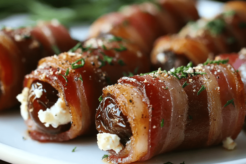 Bacon-Wrapped Dates with Goat Cheese