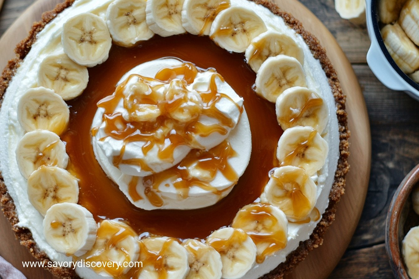 Banana Pudding Cheesecake with Salted Caramel