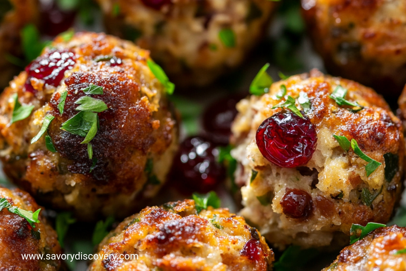 Cranberry Turkey Stuffing Balls