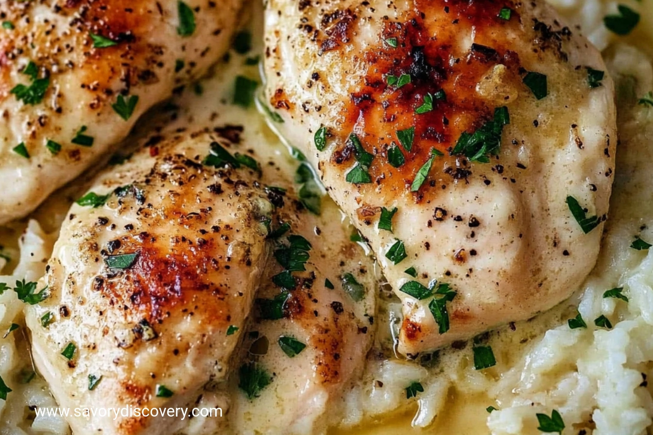 Garlic Parmesan Chicken with Creamy Rice