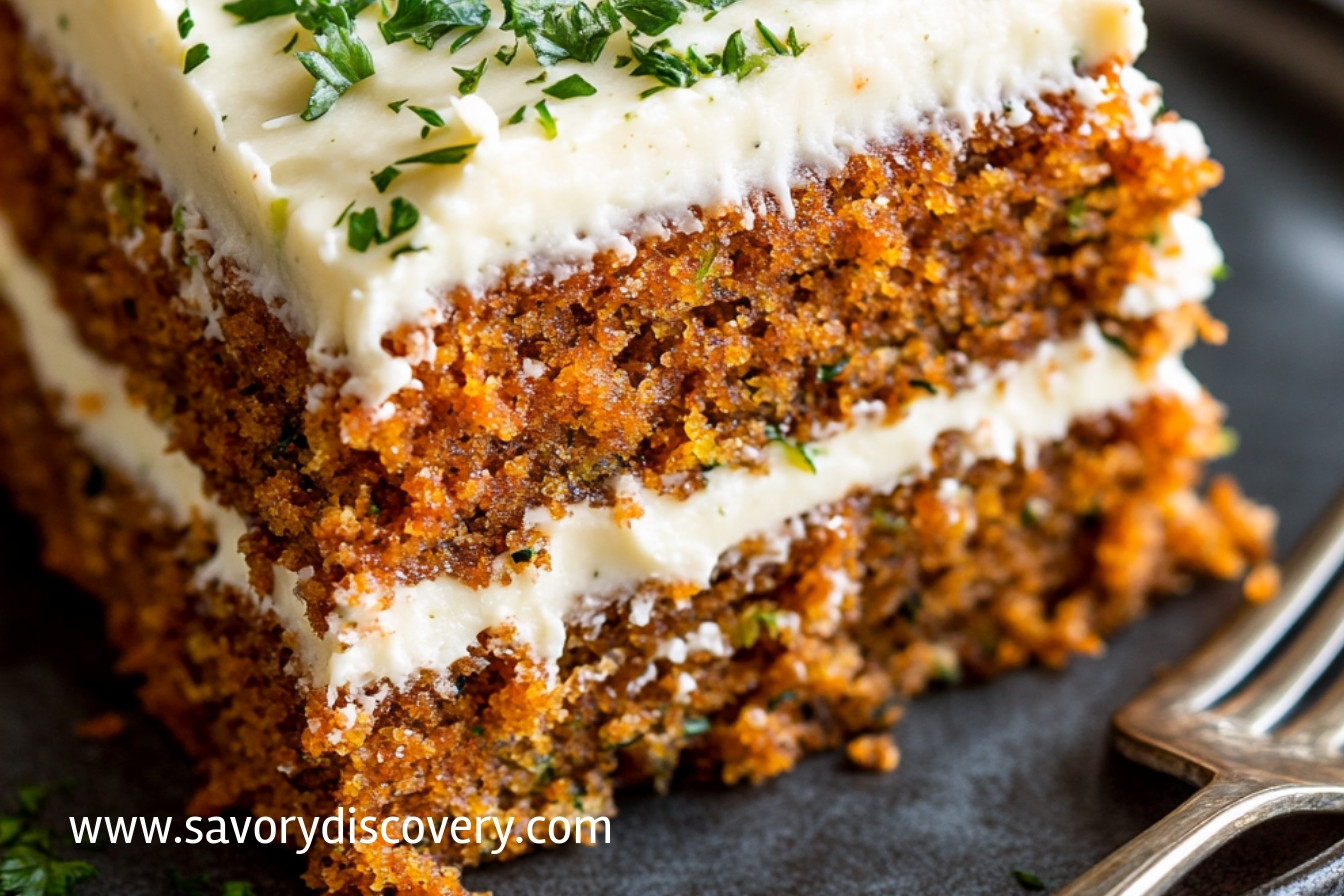 Moist Carrot Zucchini Cake with Cream Cheese Frosting