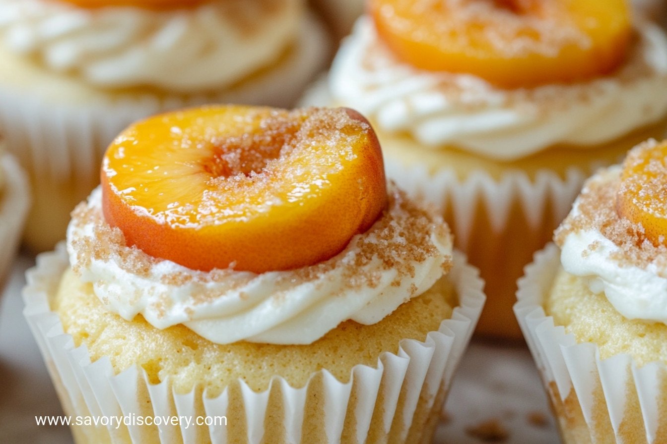 Peach Cobbler Cheesecake Cupcakes