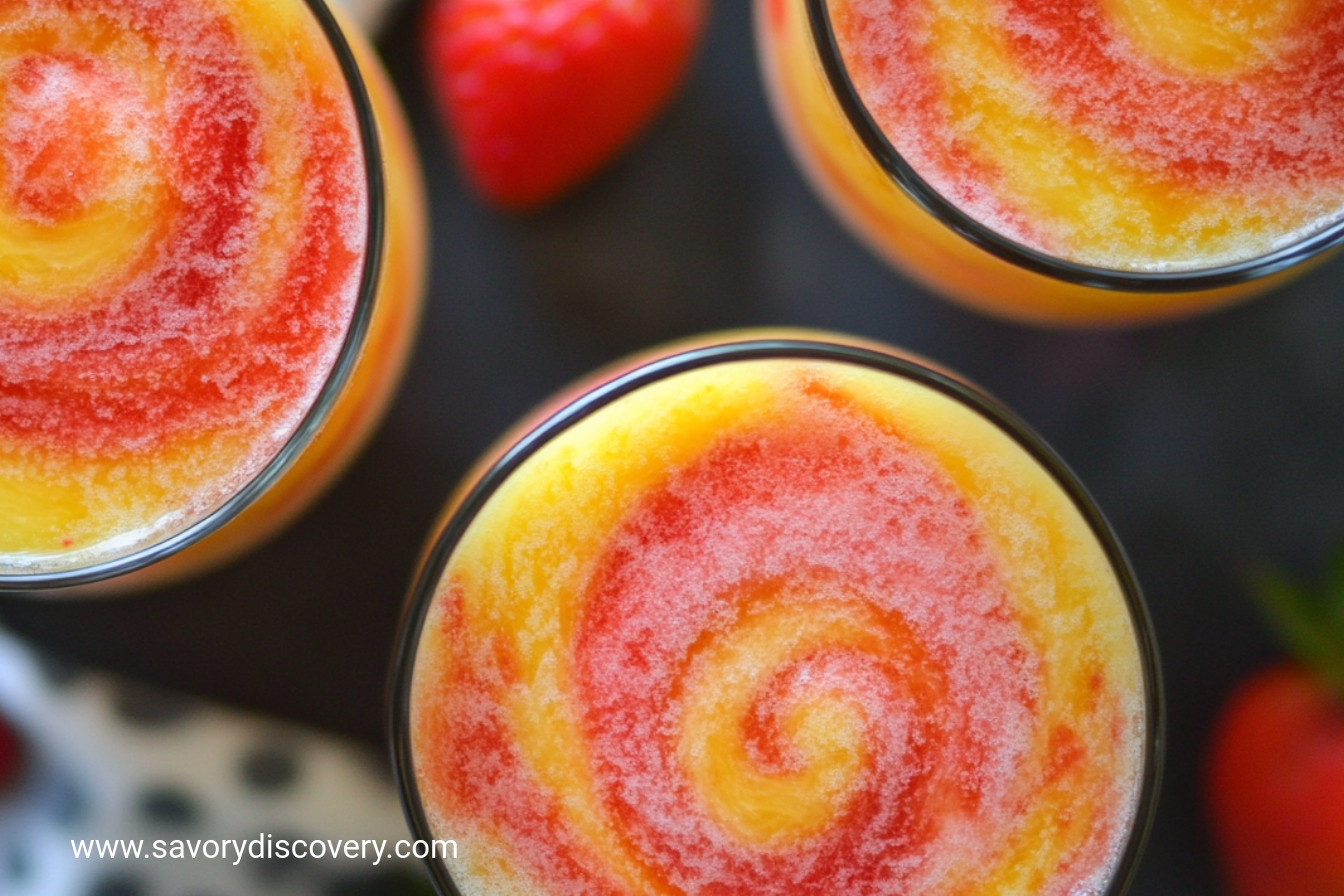 Pineapple Strawberry Swirled Slushies