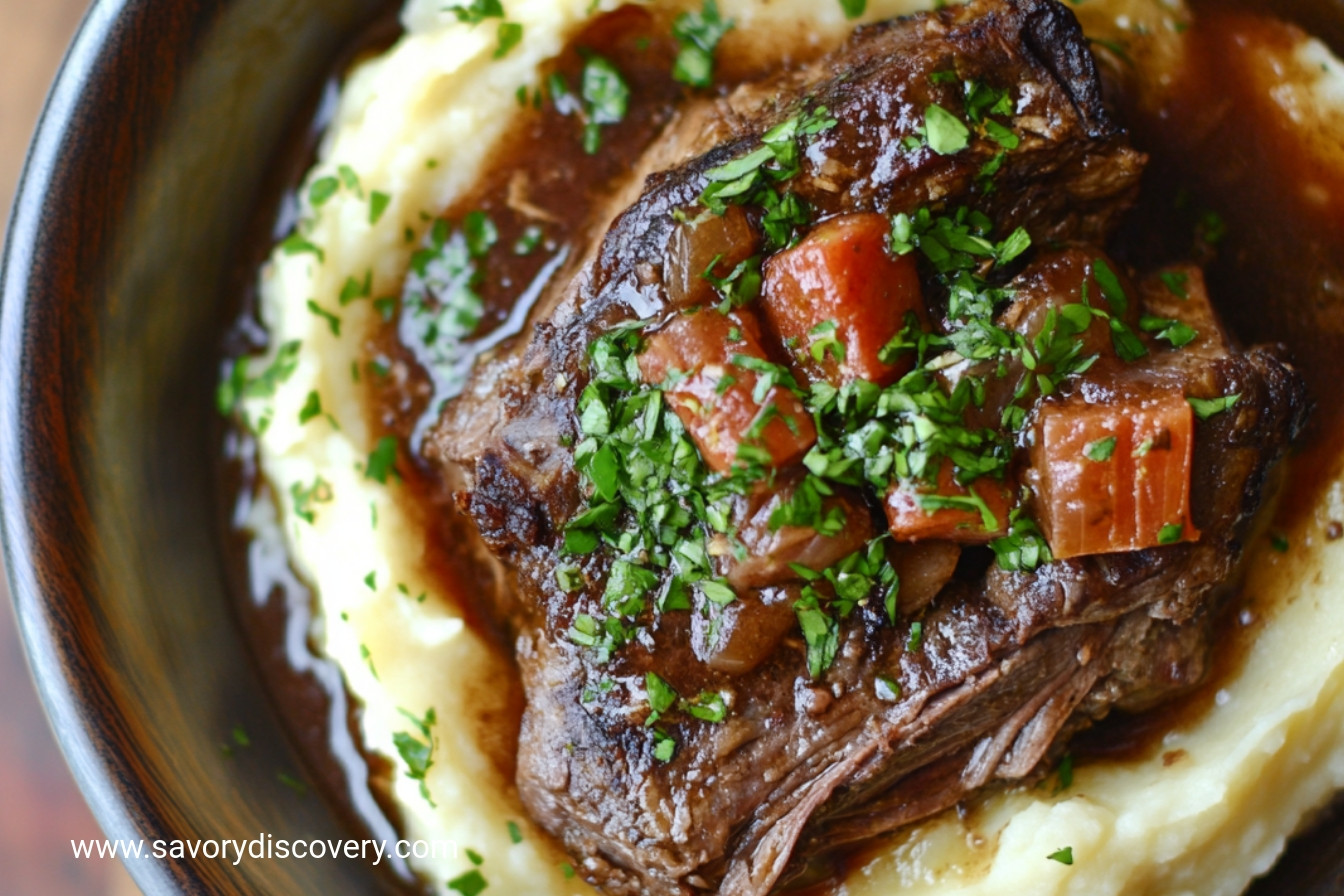 Pot Roast over Mashed Potatoes