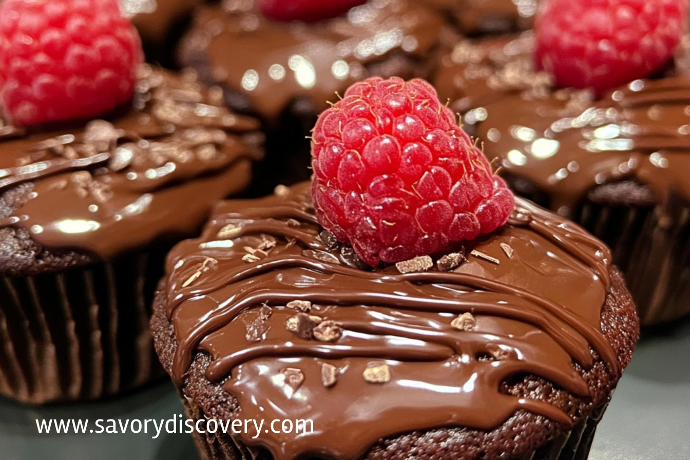 Raspberry Chocolate Lava Cupcakes