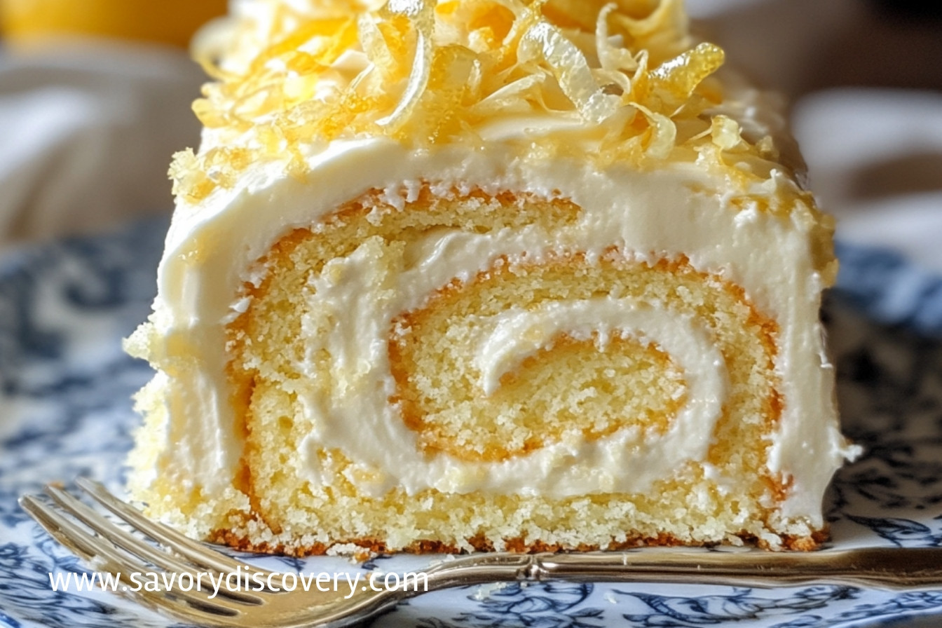 Velvet Lemon Cream Roll Cake