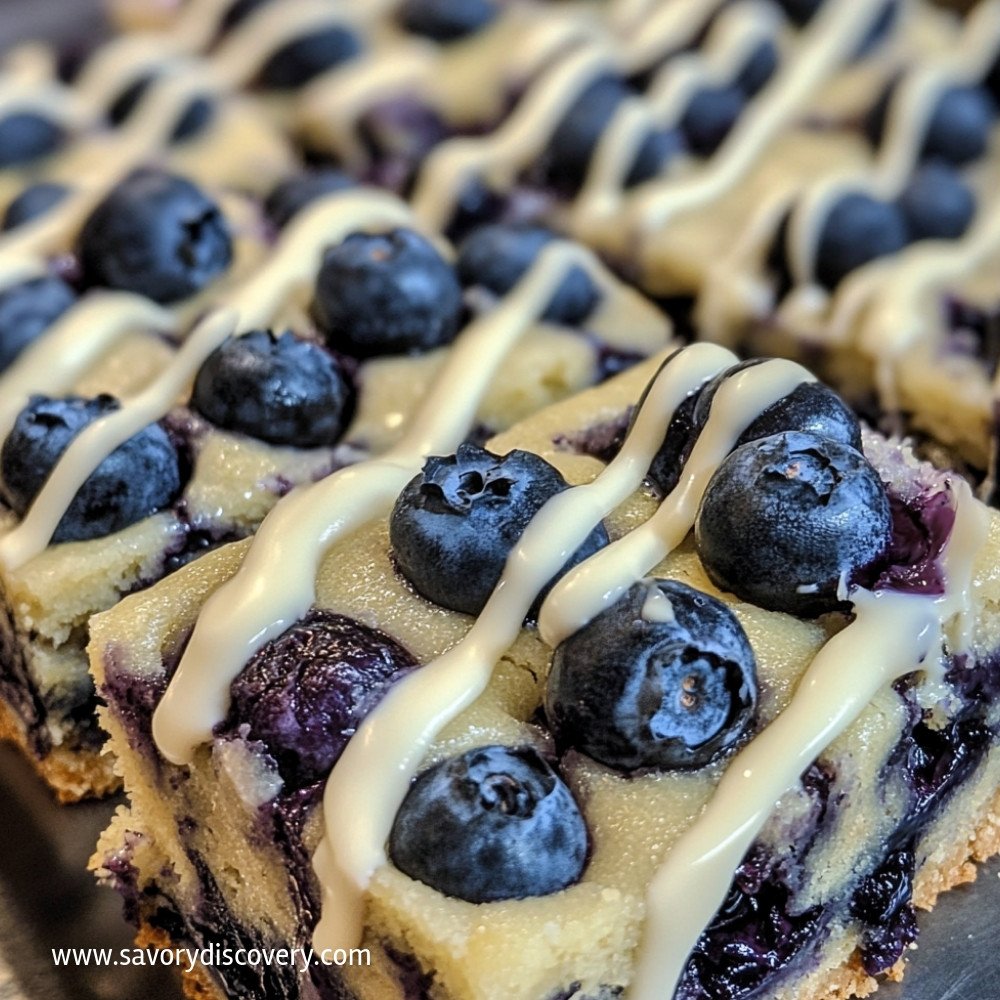 Blueberry Lemon Cookie Bars with White Chocolate Drizzle