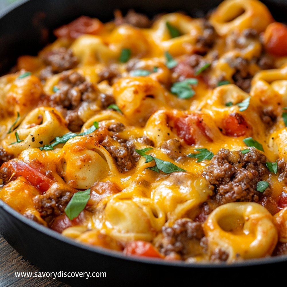 Cheeseburger Tortellini Skillet