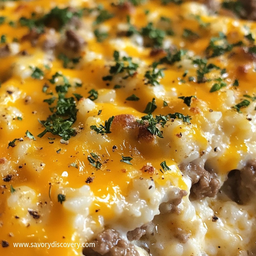 Cheesy Ranch Ground Beef and Rice Casserole