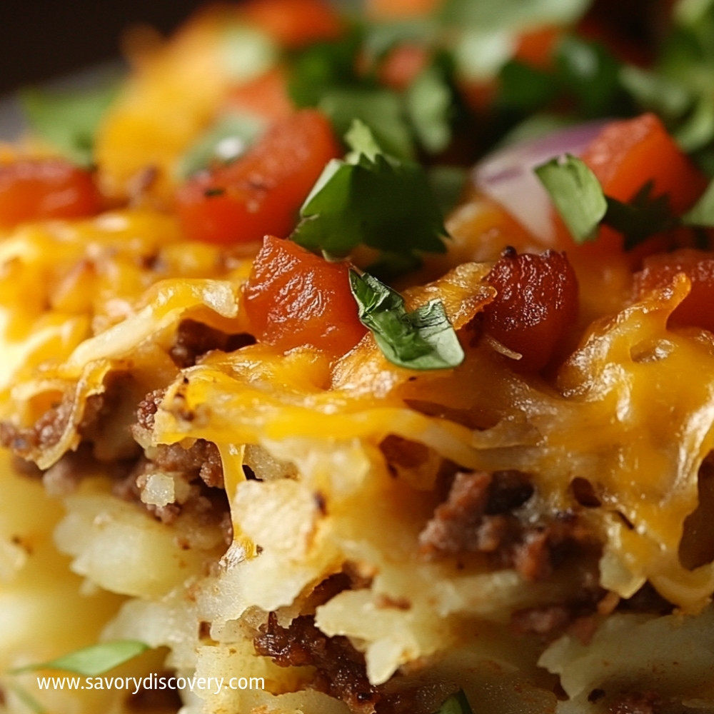 Cheesy Taco Hashbrown Casserole