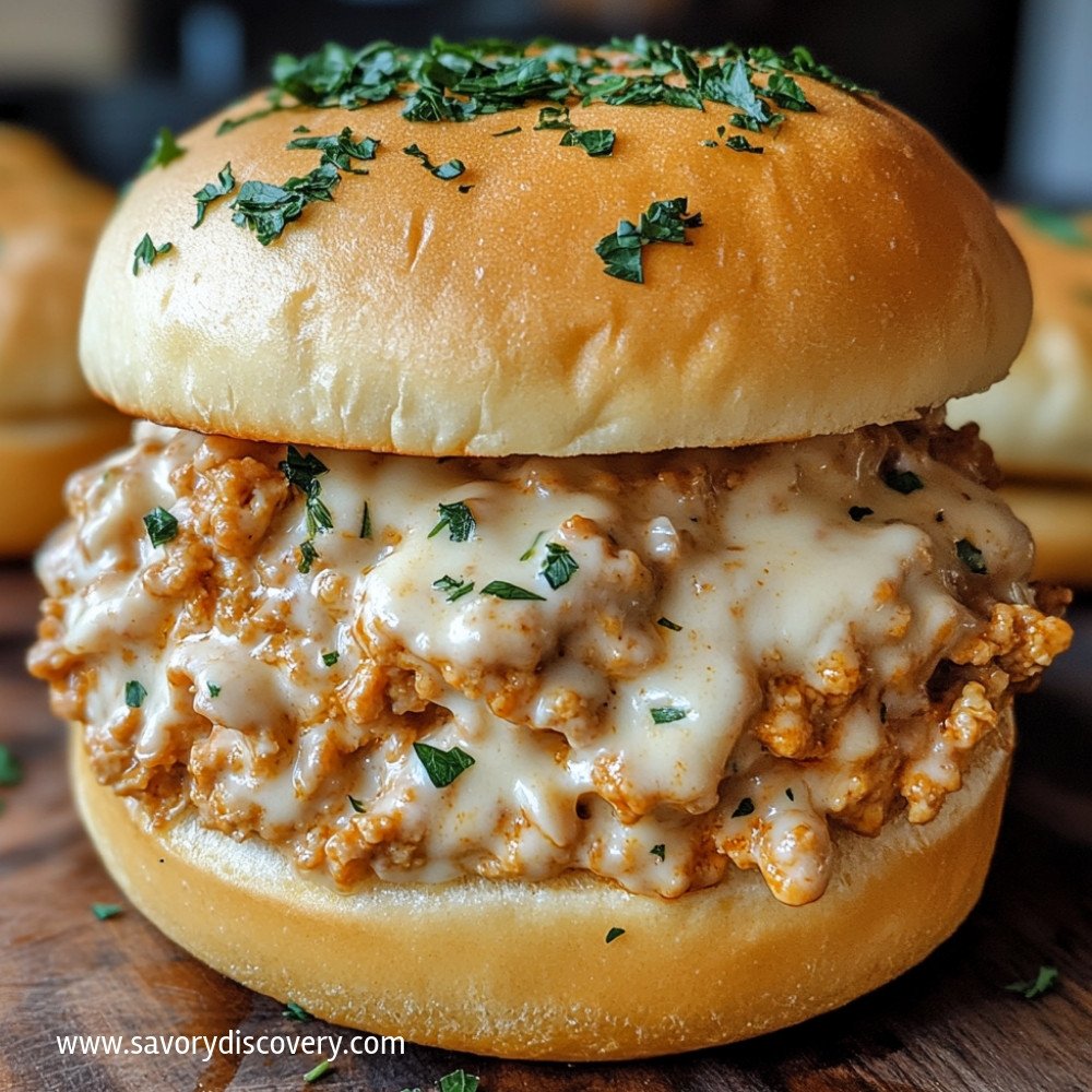 Chicken Alfredo Sloppy Joes