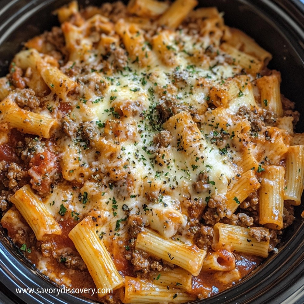 Crock Pot Baked Ziti