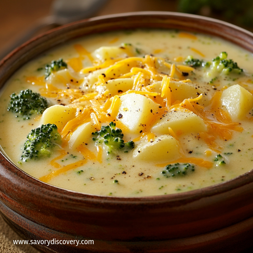 Crockpot Potato Broccoli Cheddar Soup