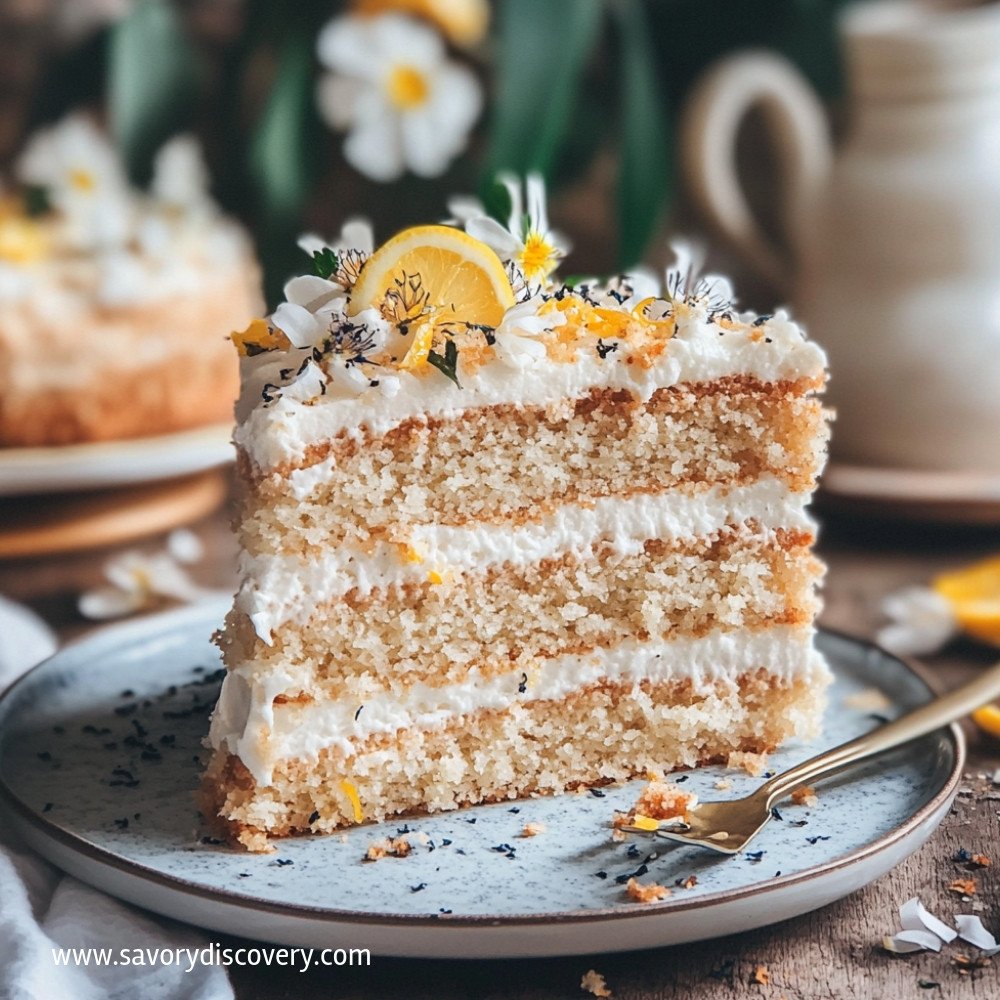 Earl Grey Lemon Coconut Cake