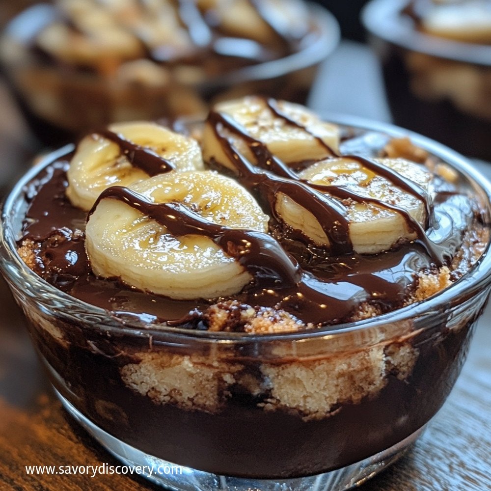 Eggless Chocolate Banana Biscuit Pudding