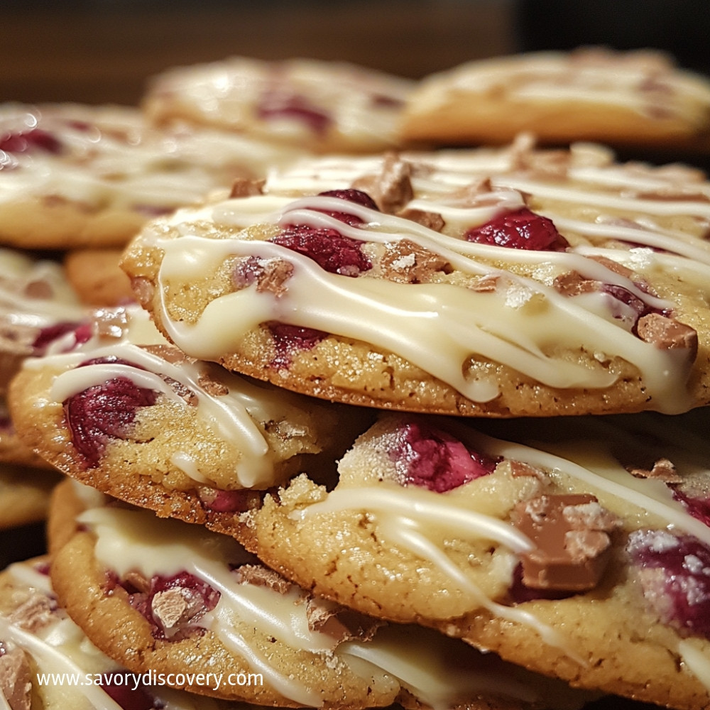 Gooey Raspberry White Chocolate Cookies