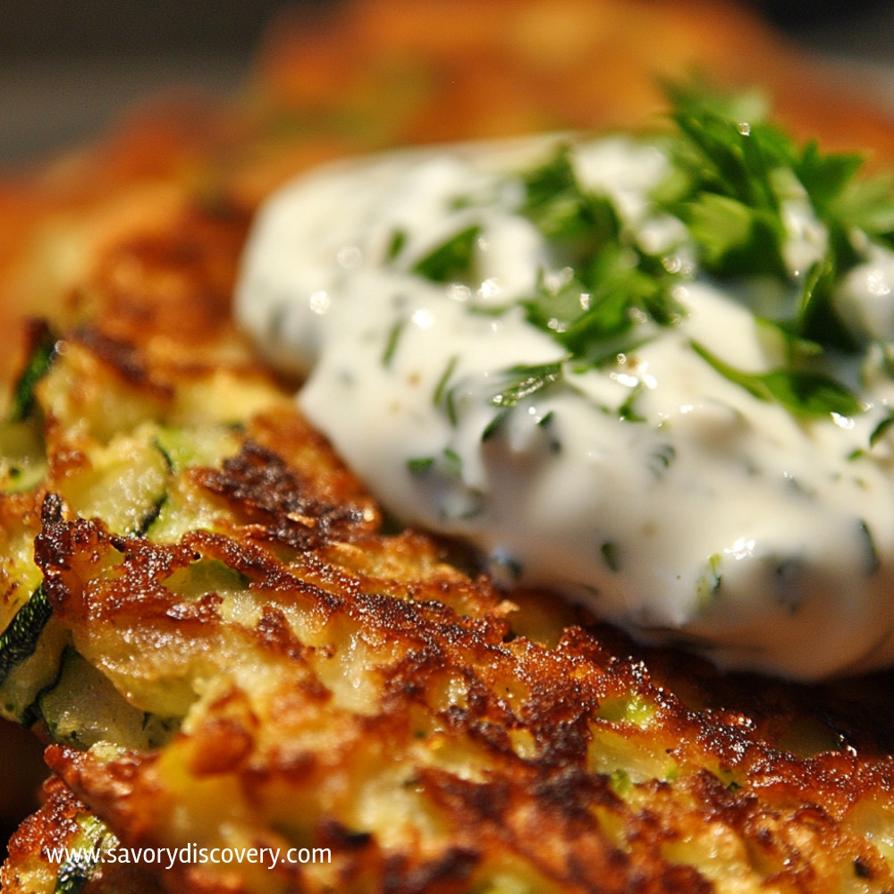 Greek Zucchini Fritters with Garlic Yogurt