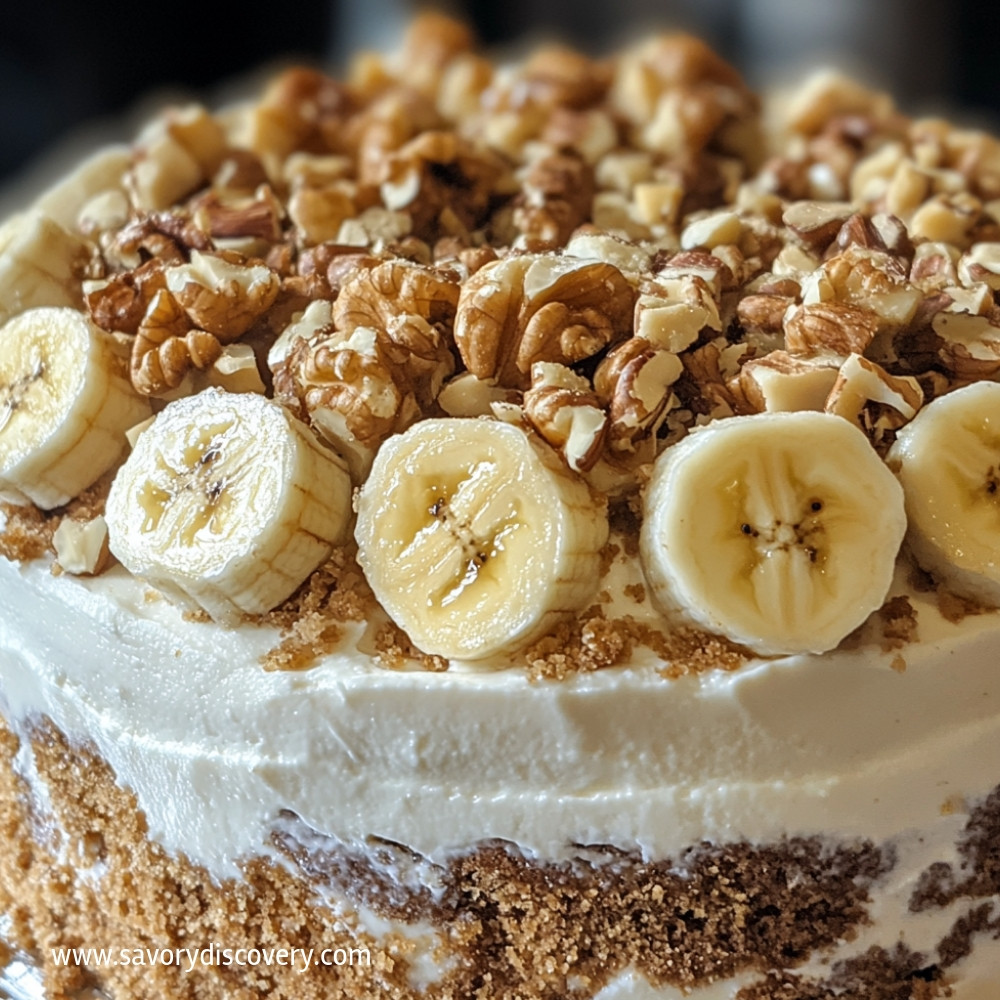 Heavenly Banana Walnut Cream Cake