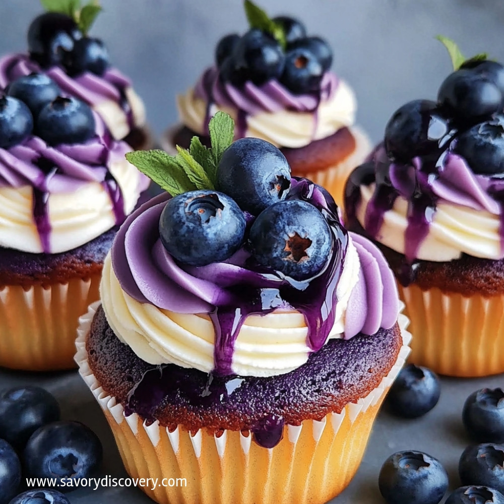 Luxurious Blueberry Cheesecake Cupcakes