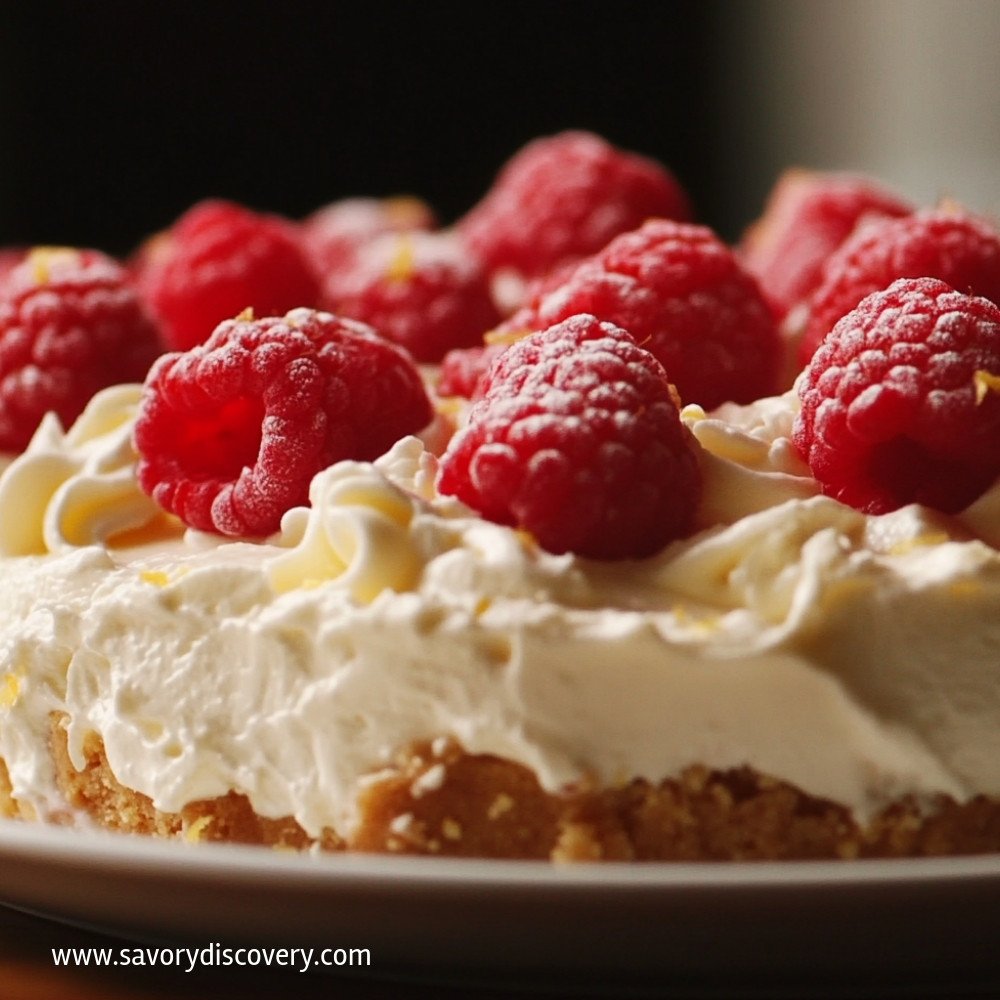No-Bake Lemon Raspberry Cheesecake
