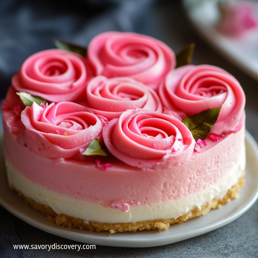 No-Bake Rose Cheesecake