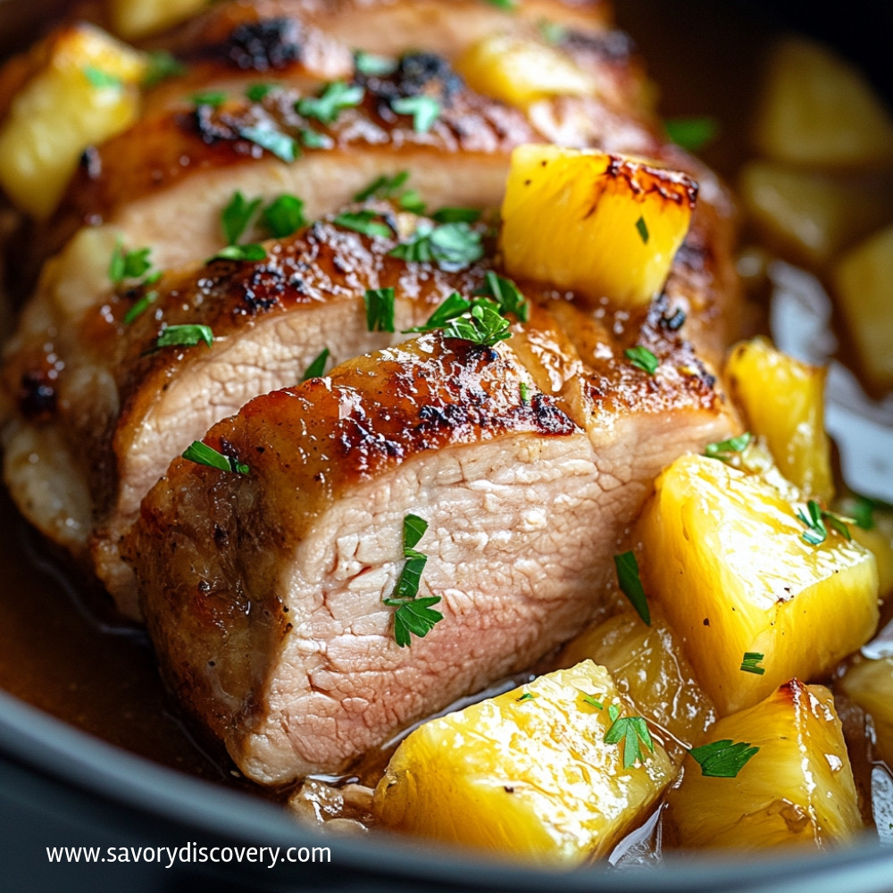 Slow Cooker Pineapple Pork Loin