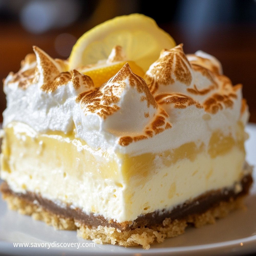 Triple Lemon Meringue Cheesecake