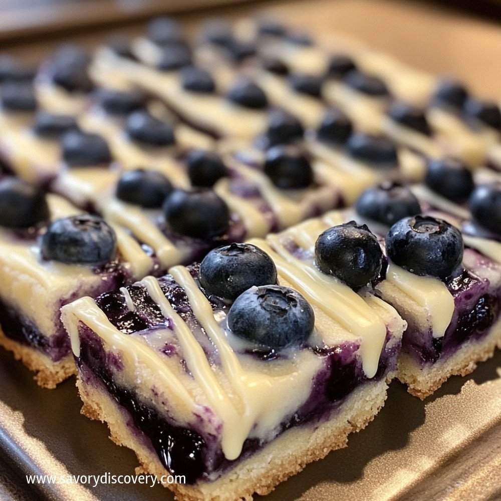 Blueberry Lemon Cookie Bars with White Chocolate Drizzle