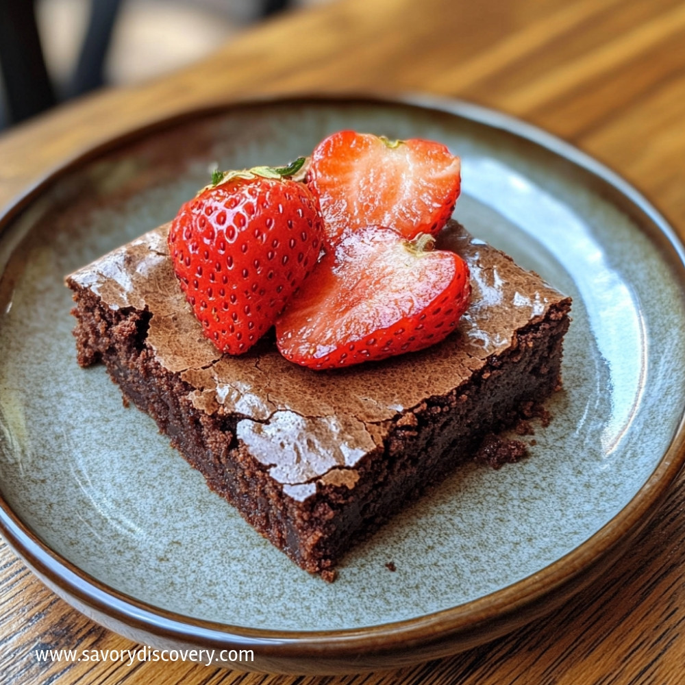 Brownie with Strawberries